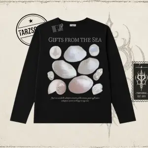 Unisex Gifts From The Sea Biskilet Yaka  Long Sleeve Beyaz
