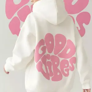 Unisex Good Vibes Sweatshirt Beyaz