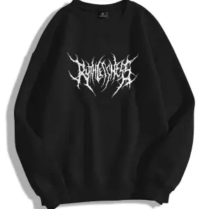 Unisex Gothic Ruthless Bisiklet Yaka Sweatshirt Siyah