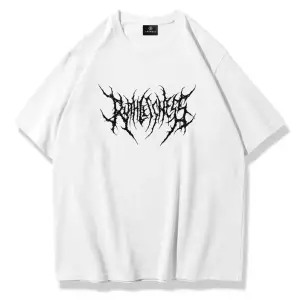Unisex Gothic Ruthless Tshirt Beyaz
