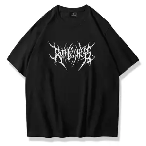 Unisex Gothic Ruthless Tshirt Beyaz