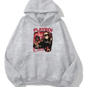 ünisex gri playboi carti oversize sweatshirt