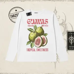 Unisex Guavas Biskilet Yaka  Long Sleeve Beyaz