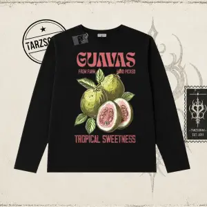 Unisex Guavas Biskilet Yaka  Long Sleeve Beyaz