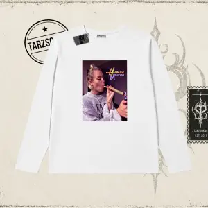 Unisex Hannah Montana Biskilet Yaka  Long Sleeve Beyaz