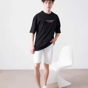 Unisex Happy Life Siyah Tshirt