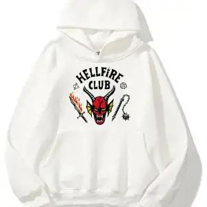 Unisex Hell Fire Club Sweatshirt Hoodie Beyaz