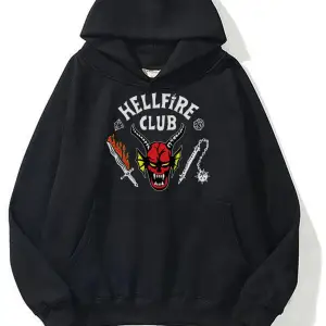 Unisex Hell Fire Club Sweatshirt Hoodie Beyaz