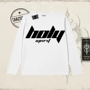 Unisex Holy Spirit Biskilet Yaka  Long Sleeve Beyaz