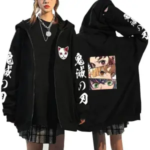 Unisex Hoodie Fermuarlı Anime Demon Cleaver Slayer Mod.475 14673