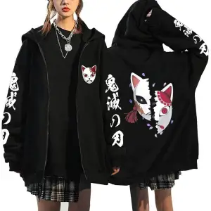 Unisex Hoodie Fermuarlı Anime Demon Cleaver Slayer Mod.483 14681