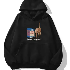 Unisex i eat cement Sweatshirt Siyah