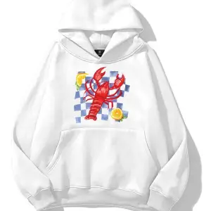 Unisex Istakoz Ekose Sweatshirt Beyaz