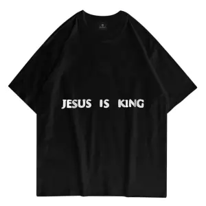 Unisex Jesus Is King Siyah Tshirt