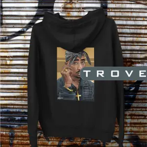 Unısex Kadın Erkek 2pac Tupac Shakur Thug Life Ön Arka Sırt Baskılı Kapüşonlu %100 Pamuk Sweatshirt