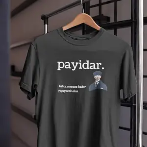 Unısex Kadın Erkek Atam Atatürk Payidar Kalıcı Sonsuz Siyah Beyaz Tasarım Baskılı %100 Pamuk T-shirt
