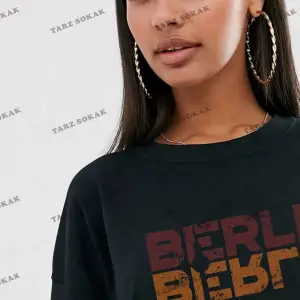Unisex Kadın/Erkek Berlin Renkli Özel Baskılı Oversize Penye