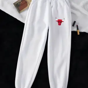 Unisex Kadın/Erkek BULLS Baskılı Özel Renkli Paça Lastik Eşofman Altı Jogger