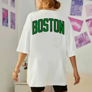 Unisex Kadın/Erkek Celtic Boston Özel Baskılı Renkli Oversize Penye T-Shirt