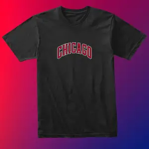 Unısex Kadın Erkek Chıcago Baskılı Siyah Beyaz % 100 Pamuk Tasarım T-shirt