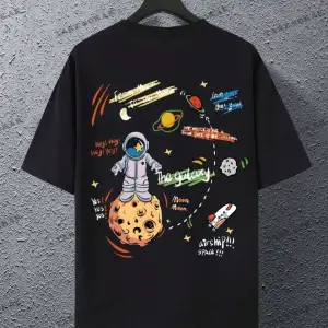 Unisex Kadın/Erkek GALAXY Renkli Özel Baskılı Oversize Pamuk Penye