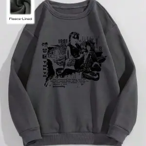 Unisex Kadın/Erkek Grunge Punk Slogan ve Şekil Grafiği Sweatshirt