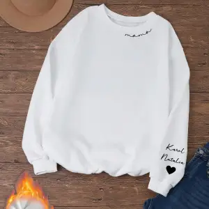 Unisex Kadın/Erkek Harfli ve Kalp Grafikli Sweat