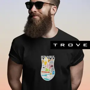 Unısex Kadın Erkek Hediye Istanbul Yedi Tepe Baskılı Çay Bardak % 100 Pamuk Tasarım T-shirt
