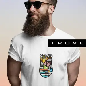 Unısex Kadın Erkek Hediye Istanbul Yedi Tepe Baskılı Çay Bardak % 100 Pamuk Tasarım T-shirt