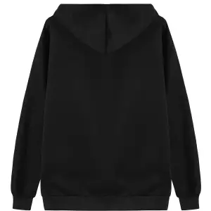 Unisex Kadın/Erkek Katı İpli Kapüşonlu Üst