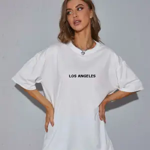 Unisex Kadın/Erkek LOS ANGELES Renkli Özel Baskılı Oversize Pamuk Penye Bisiklet Yaka