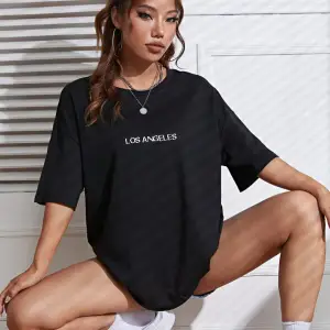 Unisex Kadın/Erkek LOS ANGELES Renkli Özel Baskılı Oversize Pamuk Penye Bisiklet Yaka