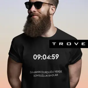 Unısex Kadın Erkek Mustafa Kemal Atatürk Zaman Sonsuzluk 09.04.59 % 100 Pamuk Tasarım T-shirt