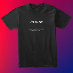 Unısex Kadın Erkek Mustafa Kemal Atatürk Zaman Sonsuzluk 09.04.59 % 100 Pamuk Tasarım T-shirt