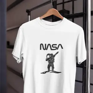 Unısex Kadın Erkek Nasa Çılgın Astronot % 100 Pamuk Tasarım T-shirt