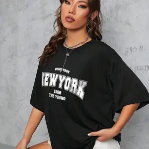Unisex Kadın/Erkek NEW YORK Özel Baskılı Renkli Oversize Penye T-Shirt