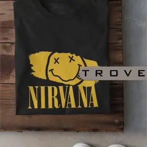 Unısex Kadın Erkek Nırvana Grunge Musıc 1994 %100 Pamuk Baskılı Siyah Beyaz T-shirt