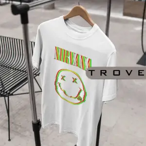 Unısex Kadın Erkek Nırvana Halüsinasyon %100 Pamuk Baskılı Siyah Beyaz T-shirt