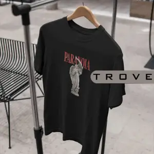Unısex Kadın Erkek Paranoıa %100 Pamuk Baskılı Siyah Beyaz T-shirt