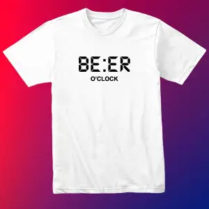 Unısex Kadın Erkek Retro Beer Zamanı Analog % 100 Pamuk Tasarım T-shirt