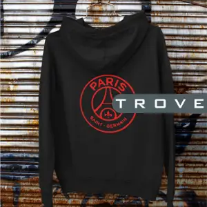 Unısex Kadın Erkek Saint Germaın Ön Arka Baskılı Kapüşonlu %100 Pamuk Sweatshirt Beyaz