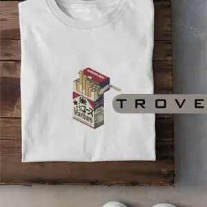 Unısex Kadın Erkek Sigara Paket Tasarım Japon %100 Pamuk Baskılı Siyah Beyaz T-shirt