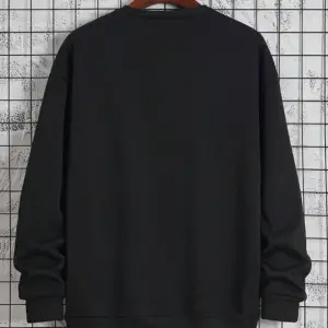 Unisex Kadın/Erkek Siyah Anime Yaşam Oversize Bisiklet Yaka Pamuklu Sweatshirt