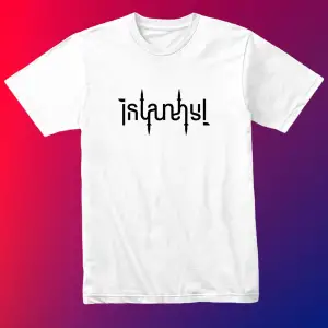 Unısex Kadın Erkek Yeditepe Istanbul Siyah Beyaz % 100 Pamuk Tasarım T-shirt