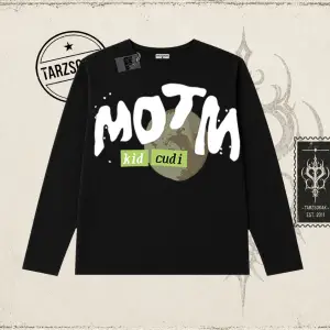 Unisex Kid Cudi Man Of The Moon Biskilet Yaka  Long Sleeve Beyaz