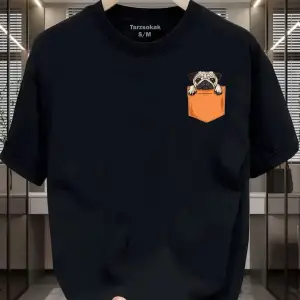 UNİSEX Kod 1 Köpek Minimalis Baskı T-shirt