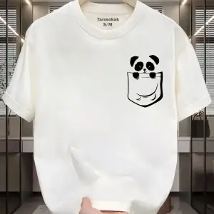UNİSEX Kod 1 Panda Minimalis Baskı T-shirt