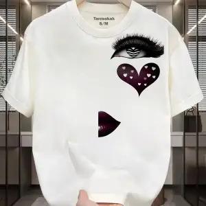 UNİSEX Kod 10 Eyelash Desen T-shirt