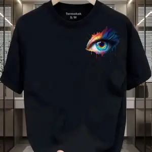 UNİSEX Kod 17 Eyelash Desen T-shirt