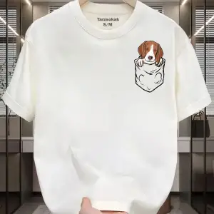 UNİSEX Kod 2 Köpek Minimalis Baskı T-shirt